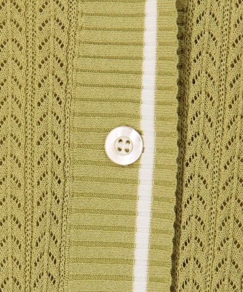 MICO COULIER（ミコクリエ）の「松葉柄ライン入りカーディガン（カーディガン/ボレロ・レディース・イエロー/グレイッシュベージュ/チャコールグレー・38）」の19枚目の写真