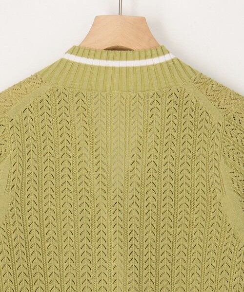 MICO COULIER（ミコクリエ）の「松葉柄ライン入りカーディガン（カーディガン/ボレロ・レディース・イエロー/グレイッシュベージュ/チャコールグレー・38）」の15枚目の写真