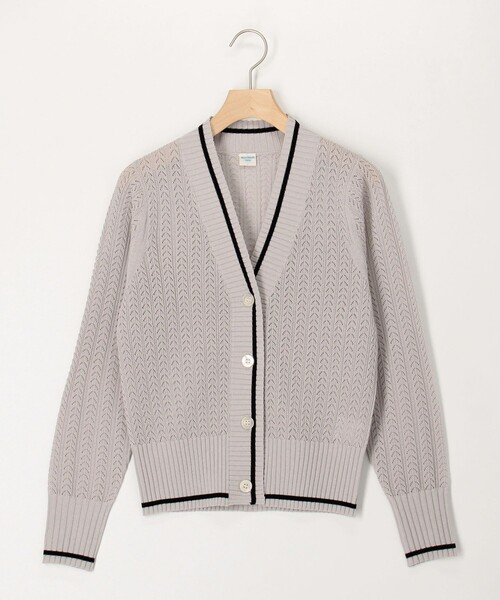 MICO COULIER（ミコクリエ）の「松葉柄ライン入りカーディガン（カーディガン/ボレロ・レディース・イエロー/グレイッシュベージュ/チャコールグレー・38）」の13枚目の写真