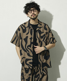 FREAK'S STORE（フリークスストア）の「Firsthand/ファーストハンド オープンカラー パターン ショートスリーブシャツ / 総柄デザイン開襟シャツ / セットアップ対応 / ビッグシルエット（シャツ/ブラウス）」