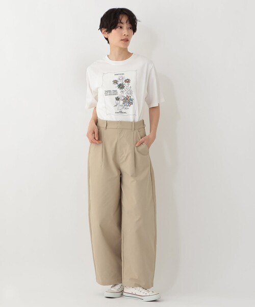 Afternoon Tea(アフタヌーンティー)の「パッチワーク刺繍Tシャツ/リバティプリント(Tシャツ/カットソー・レディース・オフホワイト/アイボリー/ネイビー・MEDIUM)」の6枚目の写真
