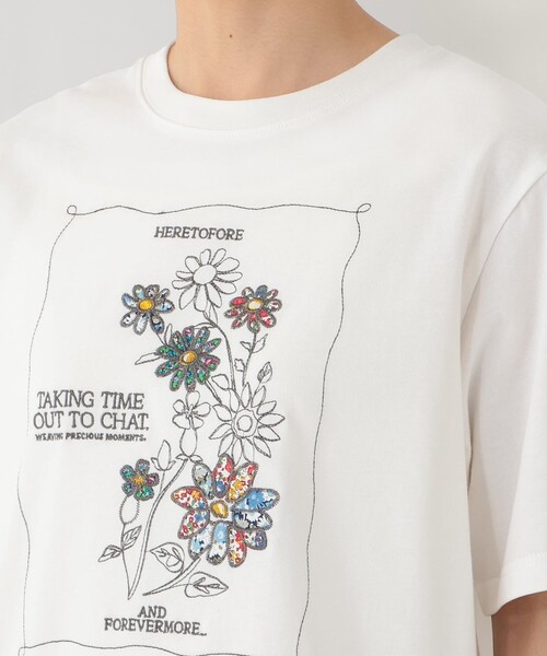 Afternoon Tea(アフタヌーンティー)の「パッチワーク刺繍Tシャツ/リバティプリント(Tシャツ/カットソー・レディース・オフホワイト/アイボリー/ネイビー・MEDIUM)」の7枚目の写真