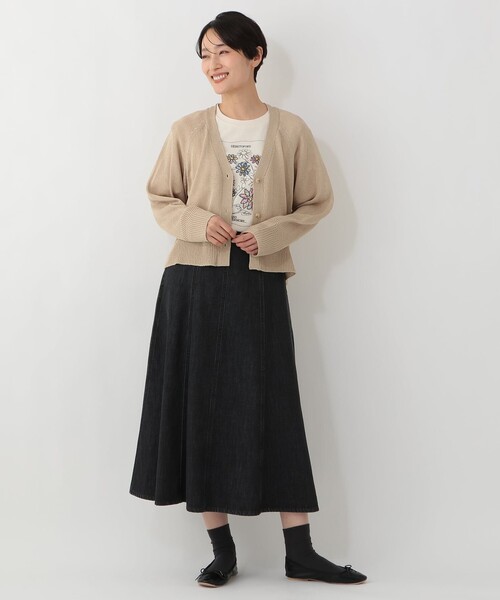 Afternoon Tea(アフタヌーンティー)の「パッチワーク刺繍Tシャツ/リバティプリント(Tシャツ/カットソー・レディース・オフホワイト/アイボリー/ネイビー・MEDIUM)」の9枚目の写真