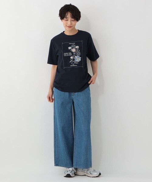 Afternoon Tea(アフタヌーンティー)の「パッチワーク刺繍Tシャツ/リバティプリント(Tシャツ/カットソー・レディース・オフホワイト/アイボリー/ネイビー・MEDIUM)」の11枚目の写真