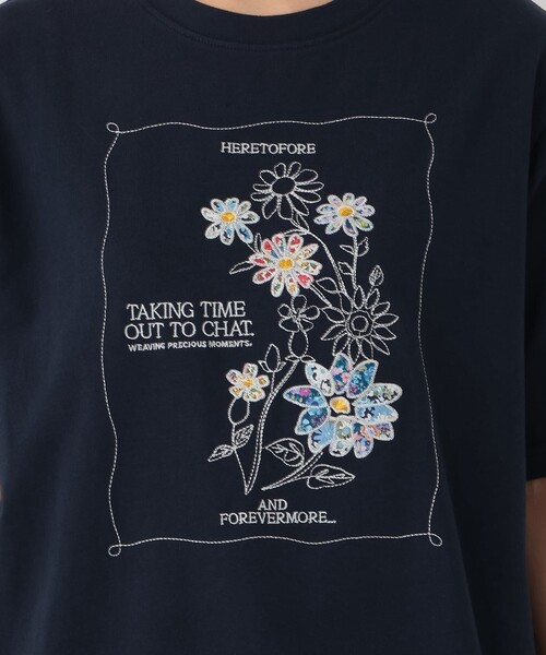 Afternoon Tea(アフタヌーンティー)の「パッチワーク刺繍Tシャツ/リバティプリント(Tシャツ/カットソー・レディース・オフホワイト/アイボリー/ネイビー・MEDIUM)」の12枚目の写真