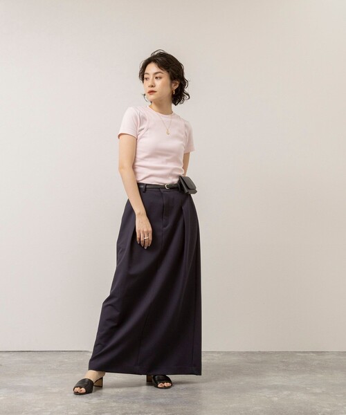 NOLLEY’S(ノーリーズ)の「【MAQWEL/マクウェル】ウォッシャブルCOTTON RIB タンクトップ(タンクトップ・レディース・ネイビー/ライトグレー/ベビーピンク/オフホワイト・FREE)」の5枚目の写真