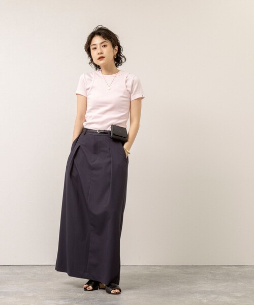 NOLLEY’S(ノーリーズ)の「【MAQWEL/マクウェル】ウォッシャブルCOTTON RIB タンクトップ(タンクトップ・レディース・ネイビー/ライトグレー/ベビーピンク/オフホワイト・FREE)」の8枚目の写真