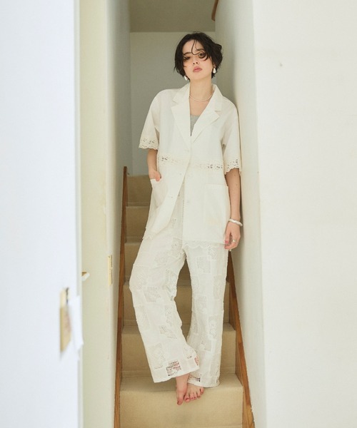 ELLEgirl(エルガール)の「パッチワークレースパンツ(その他パンツ・レディース・オフホワイト・M/L)」の2枚目の写真
