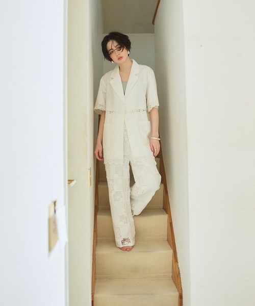 ELLEgirl(エルガール)の「パッチワークレースパンツ(その他パンツ・レディース・オフホワイト・M/L)」の5枚目の写真
