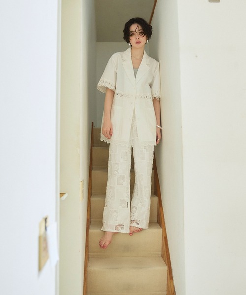 ELLEgirl(エルガール)の「パッチワークレースパンツ(その他パンツ・レディース・オフホワイト・M/L)」の4枚目の写真