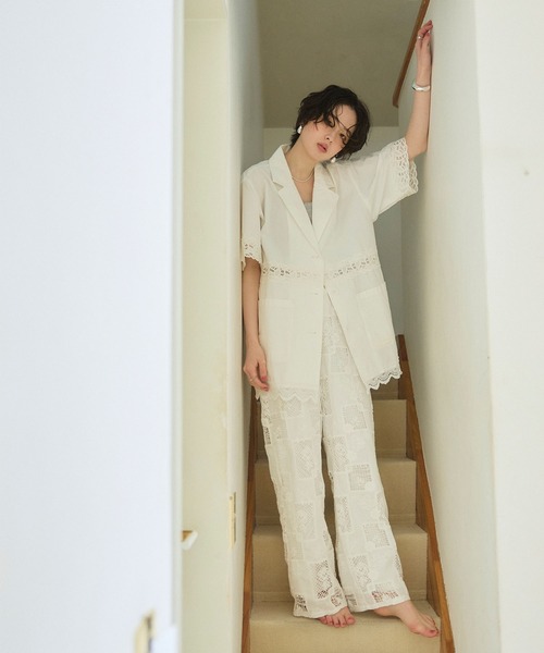 ELLEgirl(エルガール)の「パッチワークレースパンツ(その他パンツ・レディース・オフホワイト・M/L)」の8枚目の写真