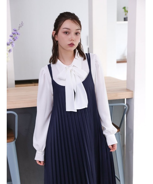 fifth（フィフス）の「バッククロスプリーツキャミワンピース（ワンピース・レディース・ブラック/ネイビー/モカ・M）」の18枚目の写真