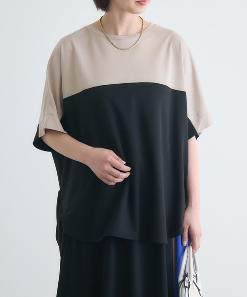Paradise Picnic（パラダイスピクニック）の「配色プルオーバー（Tシャツ/カットソー・レディース・ネイビー/モカ/ブラック・FREE）」の2枚目の写真