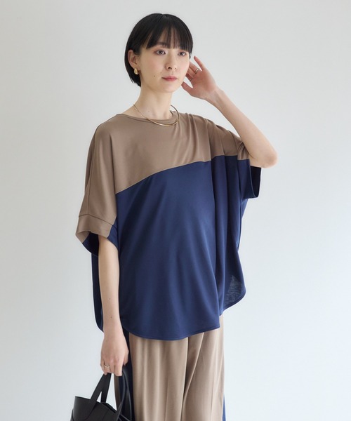 Paradise Picnic（パラダイスピクニック）の「配色プルオーバー（Tシャツ/カットソー・レディース・ネイビー/モカ/ブラック・FREE）」の4枚目の写真