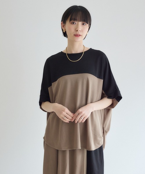 Paradise Picnic（パラダイスピクニック）の「配色プルオーバー（Tシャツ/カットソー・レディース・ネイビー/モカ/ブラック・FREE）」の9枚目の写真
