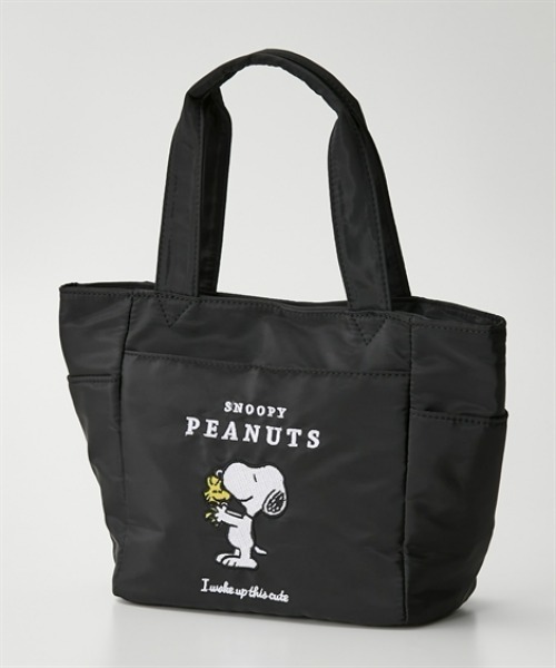 PEANUTS(ピーナッツ)の「スヌーピー 10ポケット刺しゅうトートバッグ(中側保冷ポケット付)(トートバッグ・レディース・ブルー/ブラック・FREE)」の1枚目の写真