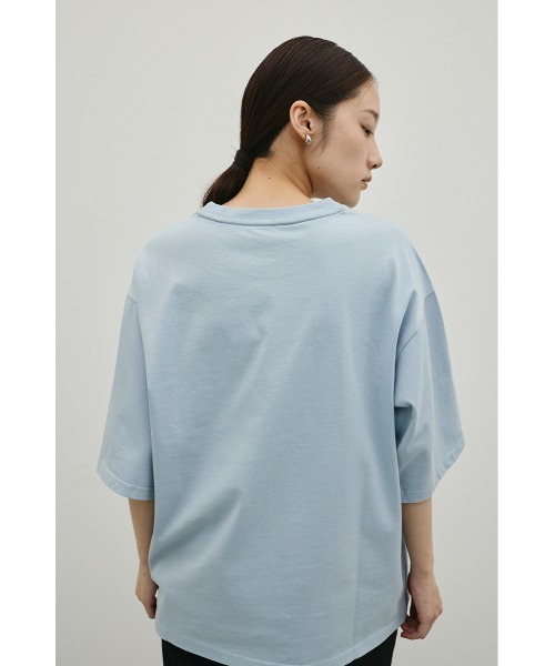 STYLEMIXER（スタイルミキサー）の「フロッキープリントフラワーＴ（Tシャツ/カットソー・レディース・ホワイト/ブラック/サックスブルー・FREE）」の9枚目の写真