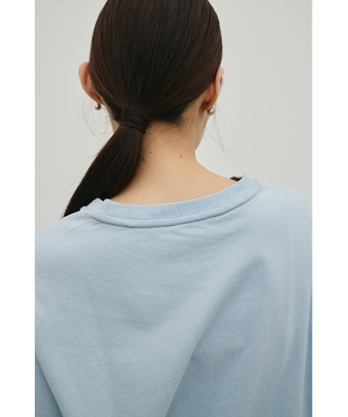STYLEMIXER（スタイルミキサー）の「フロッキープリントフラワーＴ（Tシャツ/カットソー・レディース・ホワイト/ブラック/サックスブルー・FREE）」の5枚目の写真
