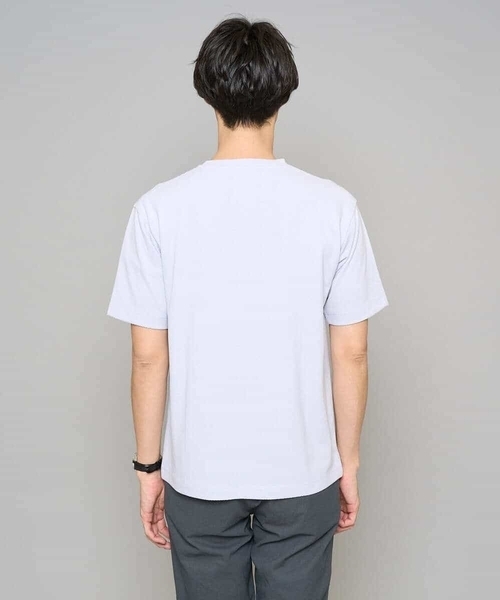 a.v.v（アーヴェヴェ）の「【イージーケア/洗濯機で洗える】キカジャカードセミワイドシルエットカットソー（Tシャツ/カットソー・メンズ・ライラック/グリーン・46/50）」の8枚目の写真