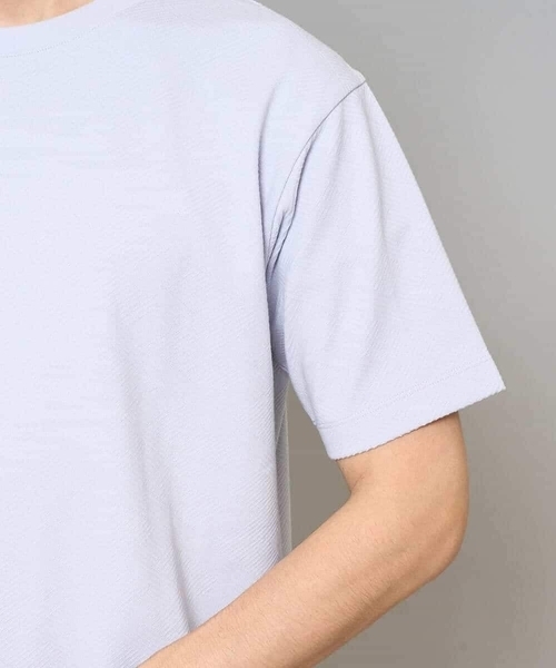 a.v.v（アーヴェヴェ）の「【イージーケア/洗濯機で洗える】キカジャカードセミワイドシルエットカットソー（Tシャツ/カットソー・メンズ・ライラック/グリーン・46/50）」の10枚目の写真