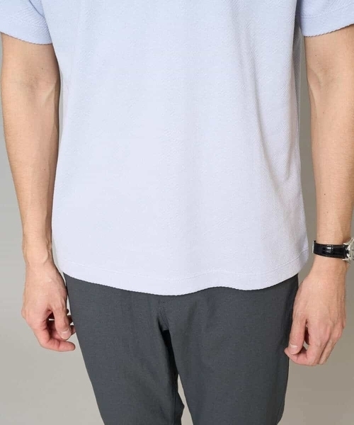 a.v.v（アーヴェヴェ）の「【イージーケア/洗濯機で洗える】キカジャカードセミワイドシルエットカットソー（Tシャツ/カットソー・メンズ・ライラック/グリーン・46/50）」の11枚目の写真