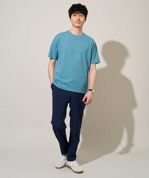 a.v.v（アーヴェヴェ）の「【イージーケア/洗濯機で洗える】キカジャカードセミワイドシルエットカットソー（Tシャツ/カットソー・メンズ・ライラック/グリーン・46/50）」の20枚目の写真