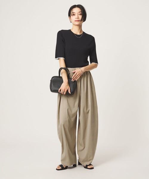 WEB限定】＜at ease＞カーブ パンツ マシンウォッシャブル ストレッチ