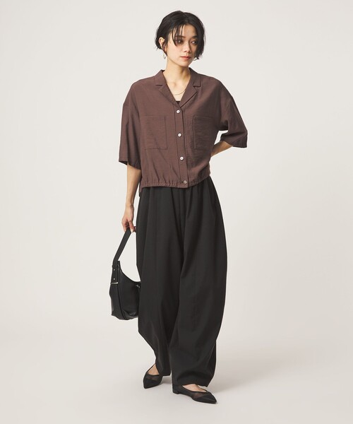 green label relaxing(グリーンレーベルリラクシング)の「【WEB限定】<at ease>カーブ パンツ マシンウォッシャブル ストレッチ UVカット(その他パンツ・レディース・ブラック/ダークブラウン/ベージュ・36/SHORT/40/38/TALL)」の11枚目の写真