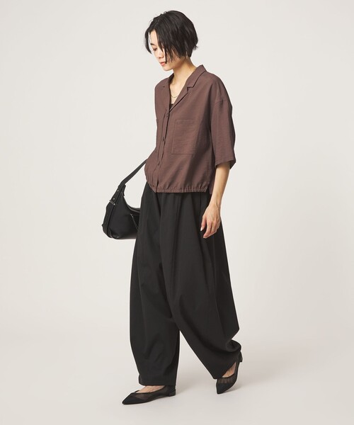 green label relaxing(グリーンレーベルリラクシング)の「【WEB限定】<at ease>カーブ パンツ マシンウォッシャブル ストレッチ UVカット(その他パンツ・レディース・ブラック/ダークブラウン/ベージュ・36/SHORT/40/38/TALL)」の12枚目の写真
