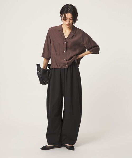 green label relaxing(グリーンレーベルリラクシング)の「【WEB限定】<at ease>カーブ パンツ マシンウォッシャブル ストレッチ UVカット(その他パンツ・レディース・ブラック/ダークブラウン/ベージュ・36/SHORT/40/38/TALL)」の13枚目の写真