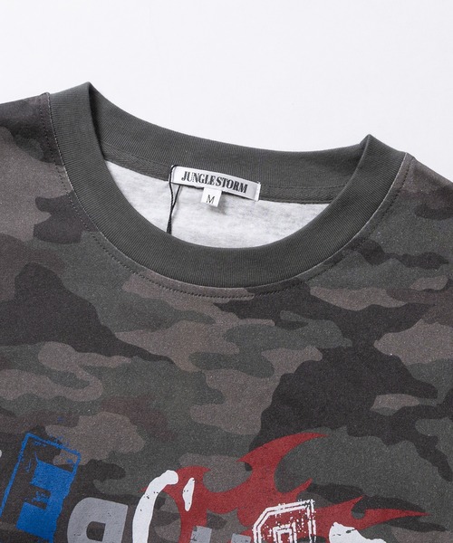 JOHN'S CLOSET(ジョンズクローゼット)の「【13】ロゴプリントTシャツ ピグメント/カモフラ(Tシャツ/カットソー・メンズ・ブラック/アイボリー/カーキ・SMALL/LARGE/MEDIUM)」の4枚目の写真
