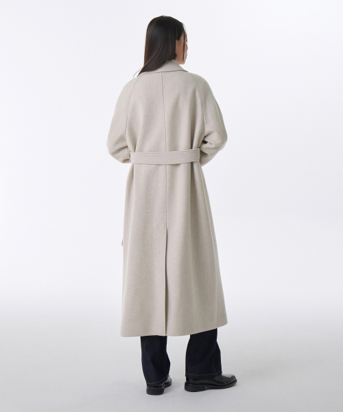 MUSINSA STANDARD WOMAN（ムシンサスタンダードウーマン）の「ウィメンズカシミヤブレンドバルマカンローブコート[オートミール]（チェスターコート・レディース・その他・SMALL/LARGE/MEDIUM/X-SMALL）」の3枚目の写真