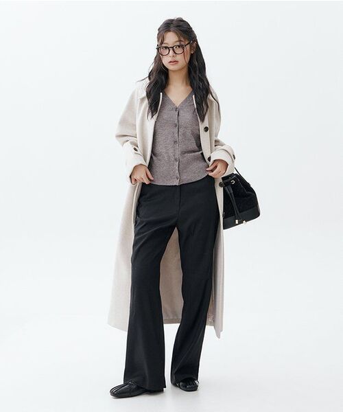 MUSINSA STANDARD WOMAN（ムシンサスタンダードウーマン）の「ウィメンズカシミヤブレンドバルマカンローブコート[オートミール]（チェスターコート・レディース・その他・SMALL/LARGE/MEDIUM/X-SMALL）」の12枚目の写真