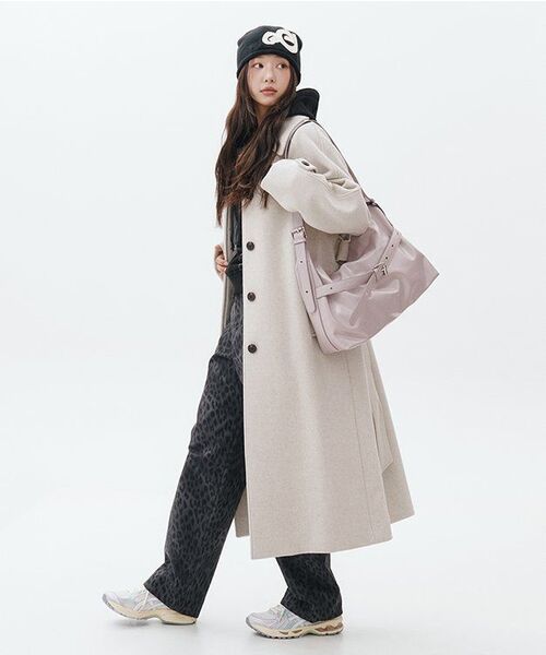 MUSINSA STANDARD WOMAN（ムシンサスタンダードウーマン）の「ウィメンズカシミヤブレンドバルマカンローブコート[オートミール]（チェスターコート・レディース・その他・SMALL/LARGE/MEDIUM/X-SMALL）」の14枚目の写真
