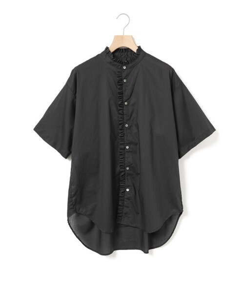 MidiUmi(ミディウミ)の「MidiUmi フリルワイドシャツ(シャツ/ブラウス・レディース・ブラック/ライトブルー/オフホワイト・FREE)」の3枚目の写真