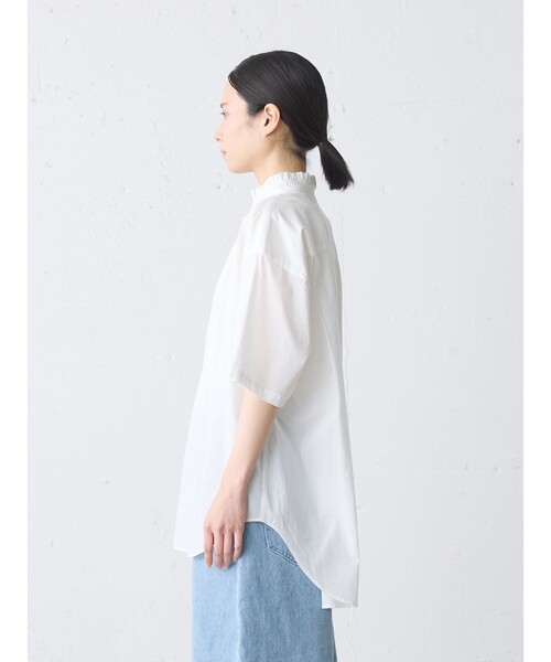 MidiUmi(ミディウミ)の「MidiUmi フリルワイドシャツ(シャツ/ブラウス・レディース・ブラック/ライトブルー/オフホワイト・FREE)」の9枚目の写真
