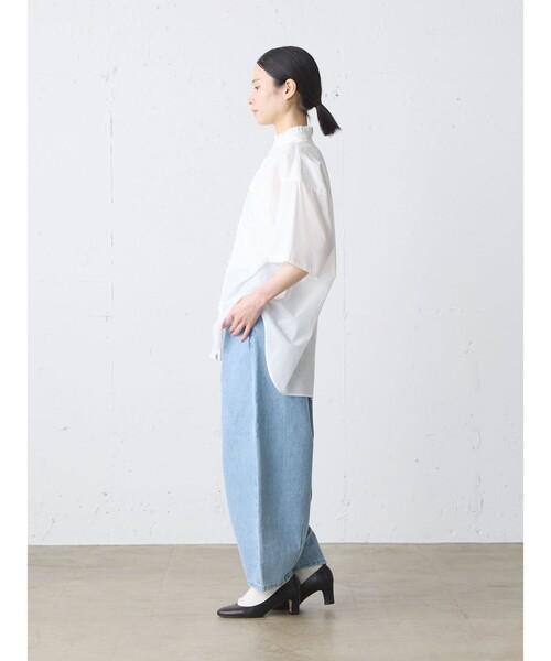 MidiUmi(ミディウミ)の「MidiUmi フリルワイドシャツ(シャツ/ブラウス・レディース・ブラック/ライトブルー/オフホワイト・FREE)」の13枚目の写真