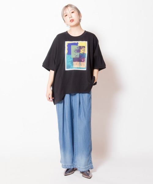 OSMOSIS(オズモーシス)の「セルロースデニムタックパンツ(デニムパンツ・レディース・ライトブルー/ブラック/ブルー・1/2)」の21枚目の写真