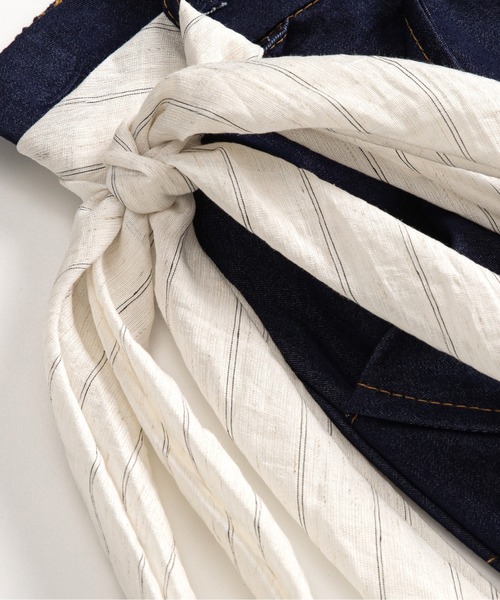 LA POMME petit(ラポミ・プチ)の「Frill Design Denim Cami Set Up(セットアップ・レディース・ブルー・SMALL/MEDIUM/LARGE)」の6枚目の写真