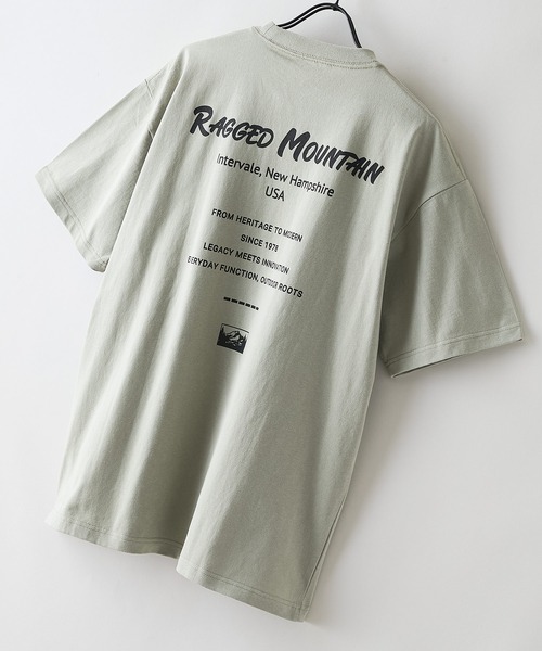 ragged mountain(ラギットマウンテン)の「【RAGGED MOUNTAIN/ラギットマウンテン】【背中で見せるバックプリント】ALITON/アリトン ビッグT バックプリントTシャツ ルーズシルエット ストリート アウトドア 綿100%(Tシャツ/カットソー・メンズ・ブラック/ベージュ/カーキ/ホワイト・LARGE/X-LARGE/MEDIUM)」の4枚目の写真