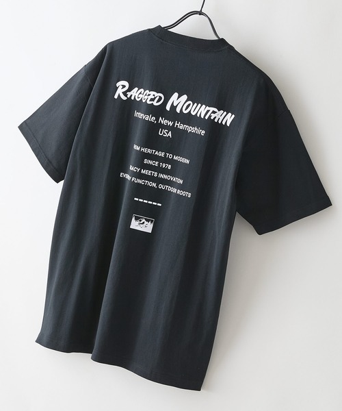 ragged mountain(ラギットマウンテン)の「【RAGGED MOUNTAIN/ラギットマウンテン】【背中で見せるバックプリント】ALITON/アリトン ビッグT バックプリントTシャツ ルーズシルエット ストリート アウトドア 綿100%(Tシャツ/カットソー・メンズ・ブラック/ベージュ/カーキ/ホワイト・LARGE/X-LARGE/MEDIUM)」の3枚目の写真