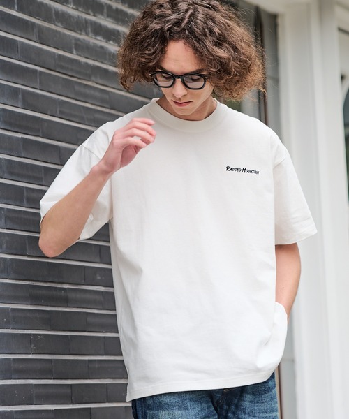 ragged mountain(ラギットマウンテン)の「【RAGGED MOUNTAIN/ラギットマウンテン】【背中で見せるバックプリント】ALITON/アリトン ビッグT バックプリントTシャツ ルーズシルエット ストリート アウトドア 綿100%(Tシャツ/カットソー・メンズ・ブラック/ベージュ/カーキ/ホワイト・LARGE/X-LARGE/MEDIUM)」の15枚目の写真
