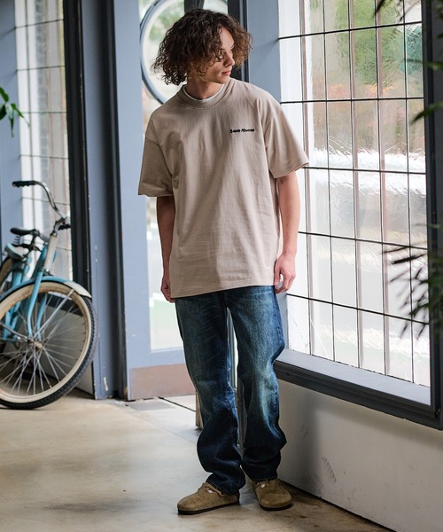 ragged mountain(ラギットマウンテン)の「【RAGGED MOUNTAIN/ラギットマウンテン】【背中で見せるバックプリント】ALITON/アリトン ビッグT バックプリントTシャツ ルーズシルエット ストリート アウトドア 綿100%(Tシャツ/カットソー・メンズ・ブラック/ベージュ/カーキ/ホワイト・LARGE/X-LARGE/MEDIUM)」の21枚目の写真