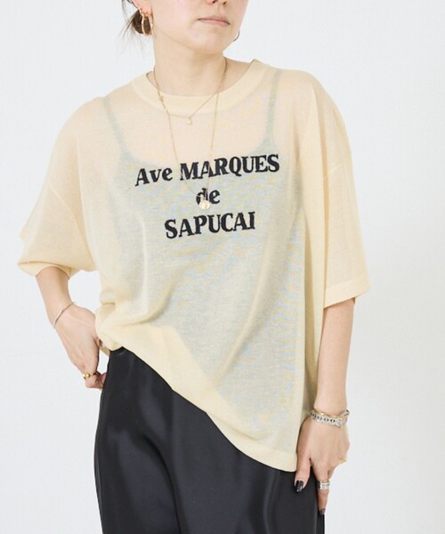 DESIGNWORKS(デザインワークス)の「シアークールロゴニット(Tシャツ/カットソー・レディース・グレイッシュベージュ/ライトブルー/ダークベージュ/ブラック・38)」の10枚目の写真