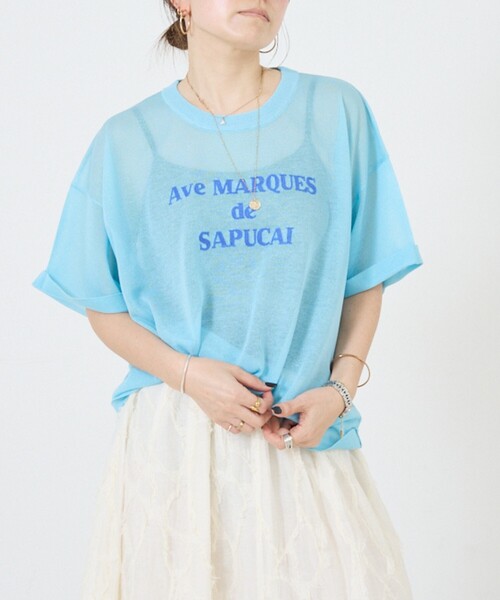 DESIGNWORKS(デザインワークス)の「シアークールロゴニット(Tシャツ/カットソー・レディース・グレイッシュベージュ/ライトブルー/ダークベージュ/ブラック・38)」の12枚目の写真