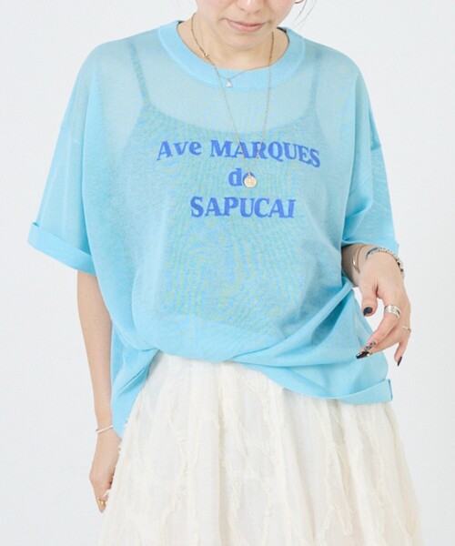 DESIGNWORKS(デザインワークス)の「シアークールロゴニット(Tシャツ/カットソー・レディース・グレイッシュベージュ/ライトブルー/ダークベージュ/ブラック・38)」の13枚目の写真