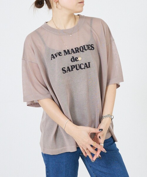 DESIGNWORKS(デザインワークス)の「シアークールロゴニット(Tシャツ/カットソー・レディース・グレイッシュベージュ/ライトブルー/ダークベージュ/ブラック・38)」の14枚目の写真