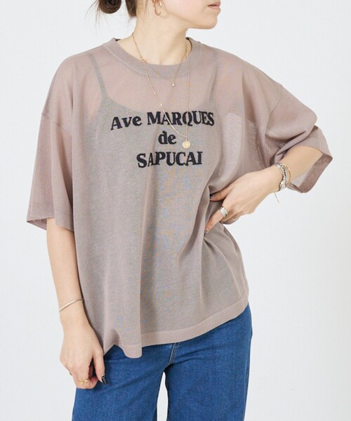 DESIGNWORKS(デザインワークス)の「シアークールロゴニット(Tシャツ/カットソー・レディース・グレイッシュベージュ/ライトブルー/ダークベージュ/ブラック・38)」の15枚目の写真
