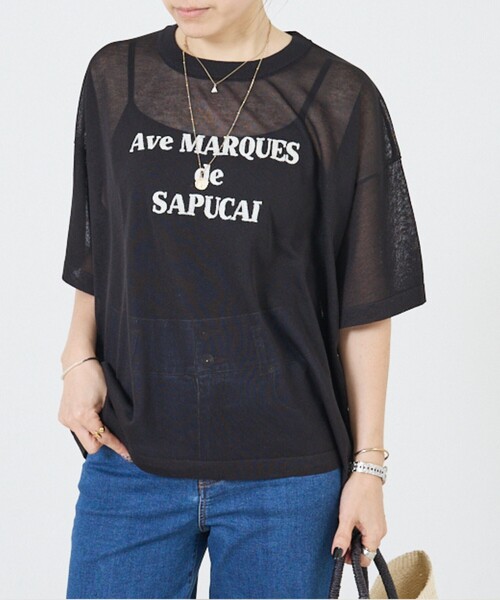 DESIGNWORKS(デザインワークス)の「シアークールロゴニット(Tシャツ/カットソー・レディース・グレイッシュベージュ/ライトブルー/ダークベージュ/ブラック・38)」の16枚目の写真