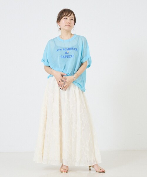 DESIGNWORKS(デザインワークス)の「シアークールロゴニット(Tシャツ/カットソー・レディース・グレイッシュベージュ/ライトブルー/ダークベージュ/ブラック・38)」の22枚目の写真